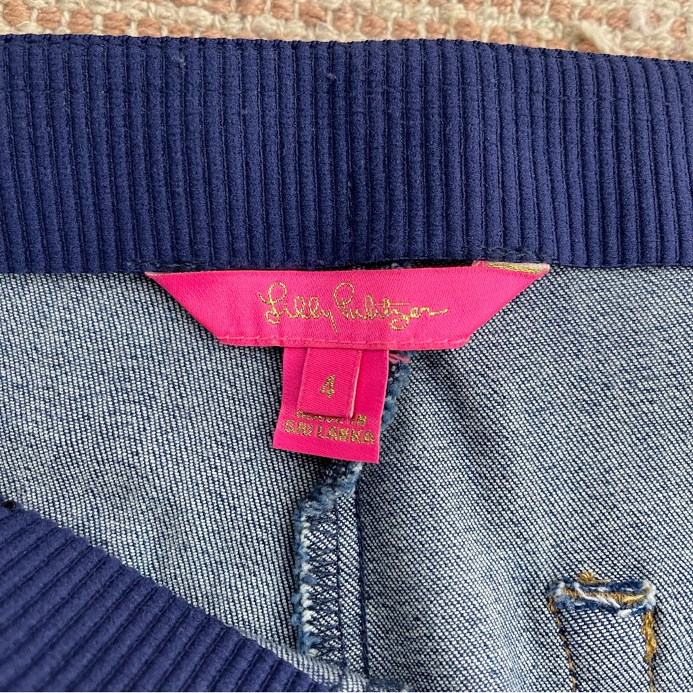 Lilly Pulitzer Ocean Cay High Rise Crop Flare Jeans Size 4 Retro 70’s - Picture 11 of 16